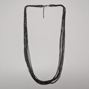 Black Beaded Multi-strand Necklace
